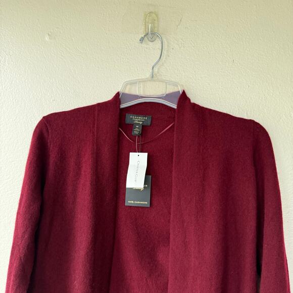 Cashmere NEW! Charter Club Luxury Burgundy size XS Open Cardigan - Picture 4 of 8